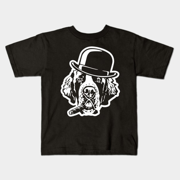 St. Bernard Mobster Kids T-Shirt by Tuff Breeds